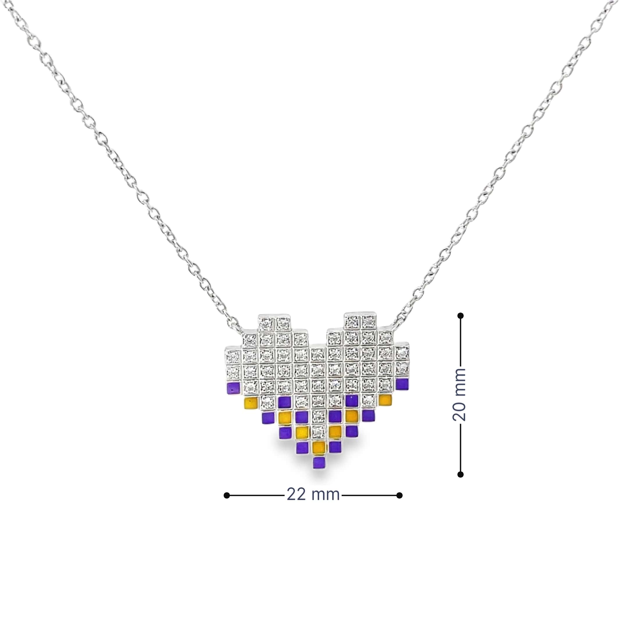PIXEL LOVE SILVER PENDANT CHAIN