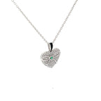 TIED WITH LOVE – GREEN GEM SILVER PENDANT CHAIN
