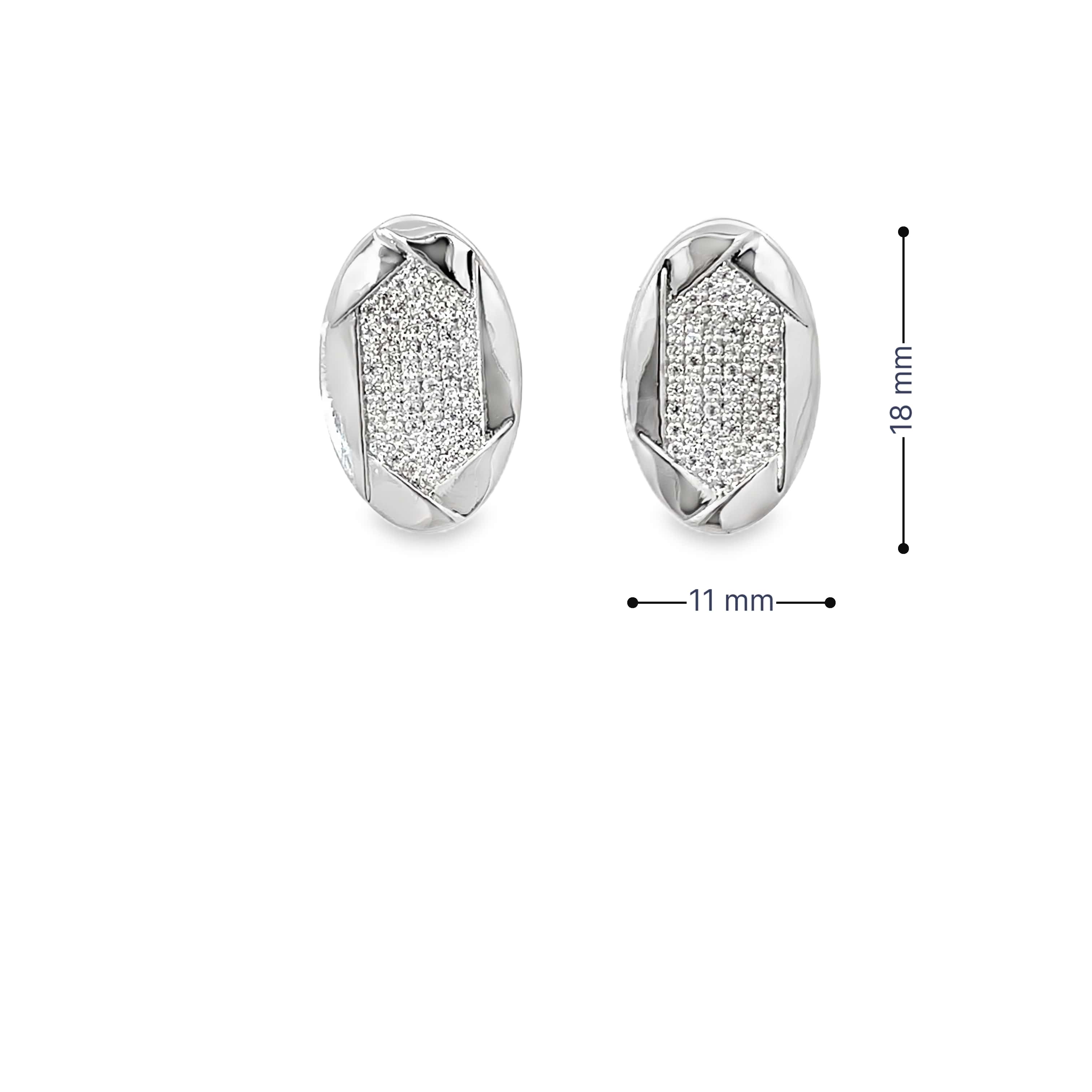 SLEEK DAZZLE SILVER EARRINGS