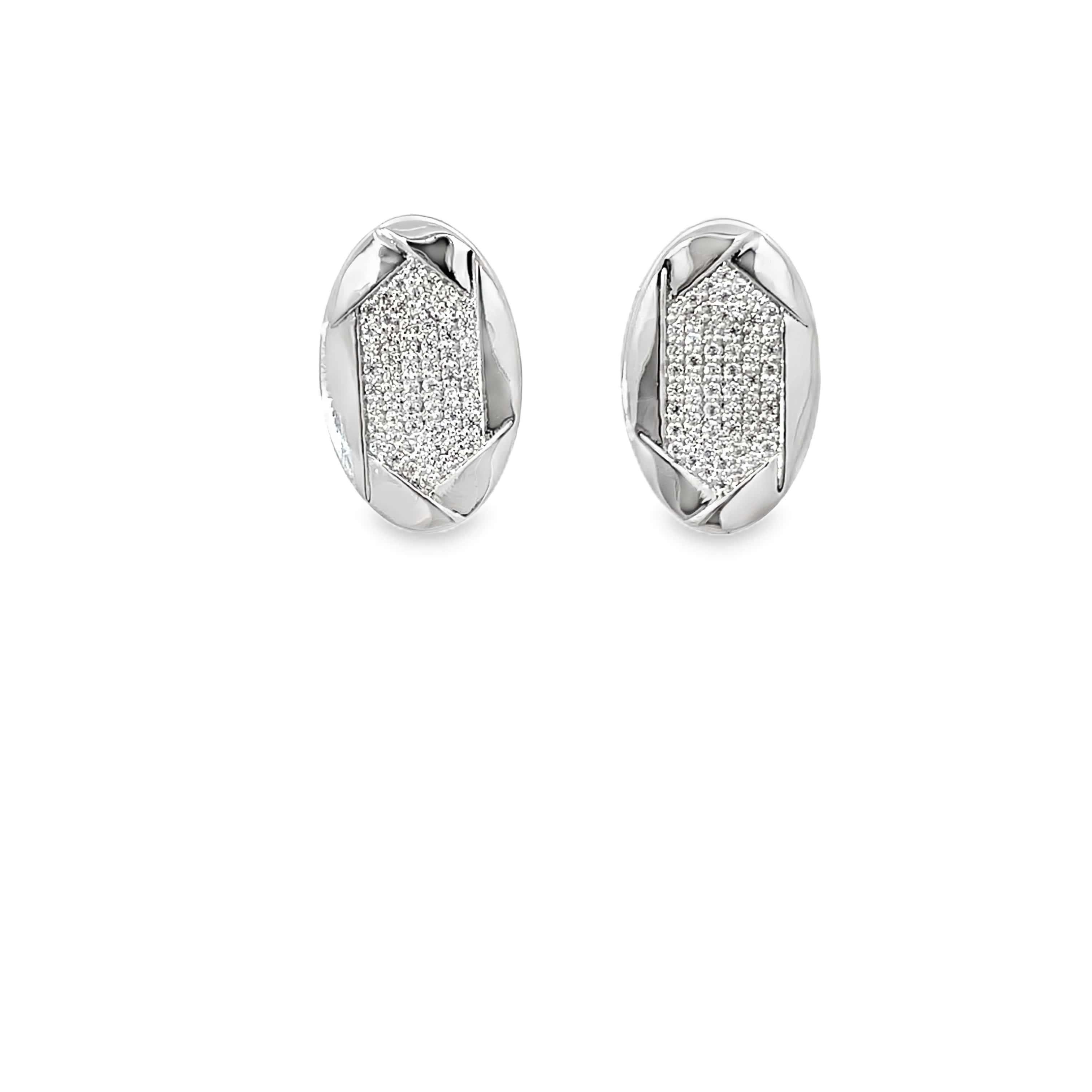 SLEEK DAZZLE SILVER EARRINGS