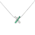 EMERALD CROSSOVER X SILVER PENDANT CHAIN