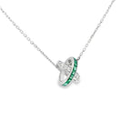 EMERALD CROSSOVER X SILVER PENDANT CHAIN