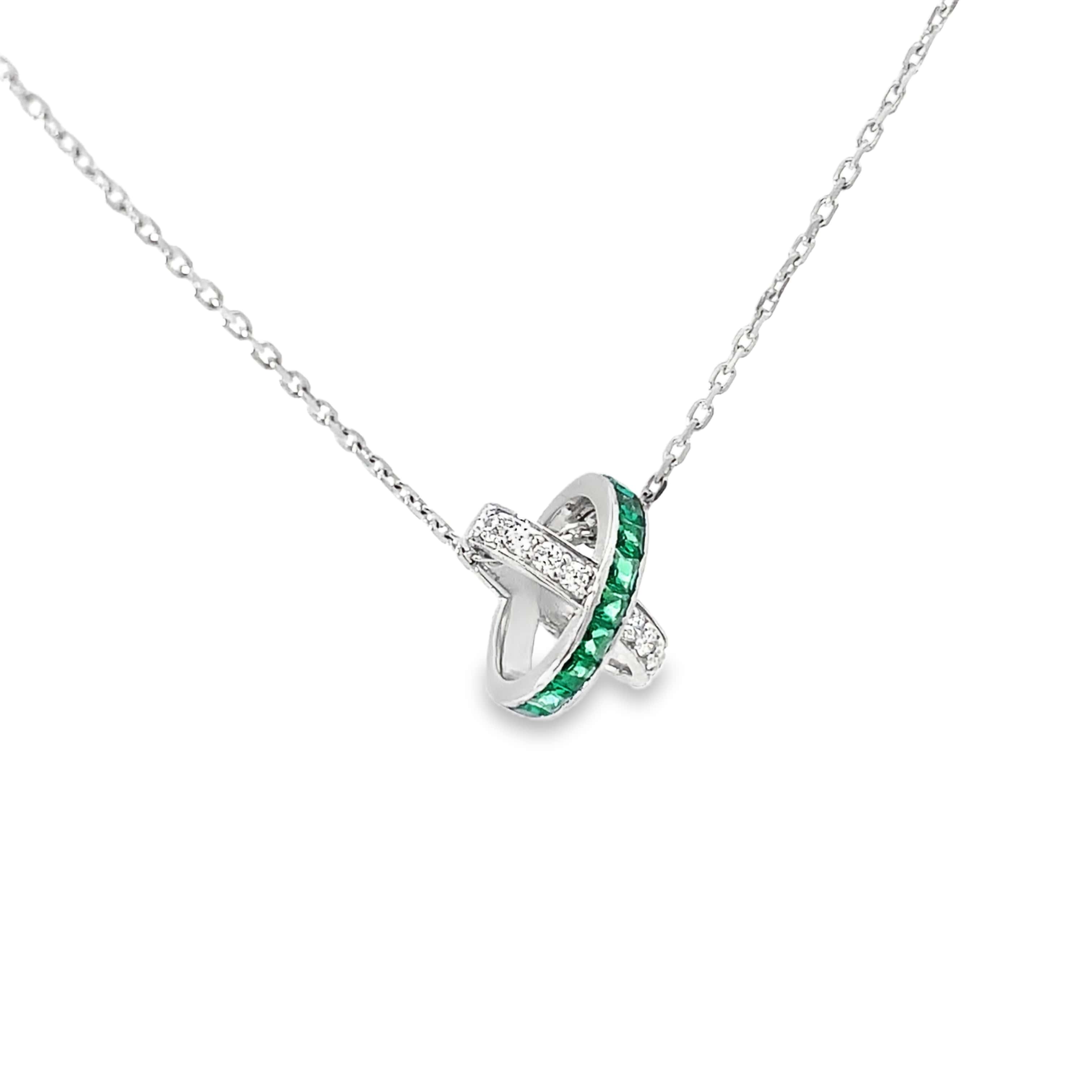 EMERALD CROSSOVER X SILVER PENDANT CHAIN