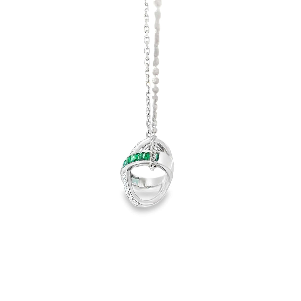 EMERALD CROSSOVER X SILVER PENDANT CHAIN
