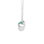 EMERALD CROSSOVER X SILVER PENDANT CHAIN