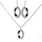 JIGSAW LOOP SILVER PENDANT SET