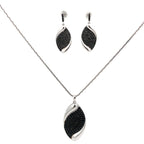 NIGHTFALL LEAF SILVER PENDANT SET