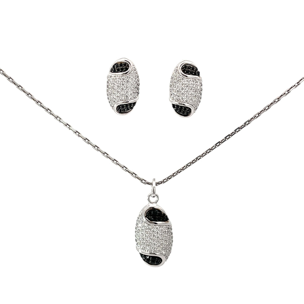 BLACK ICE SILVER PENDANT SET
