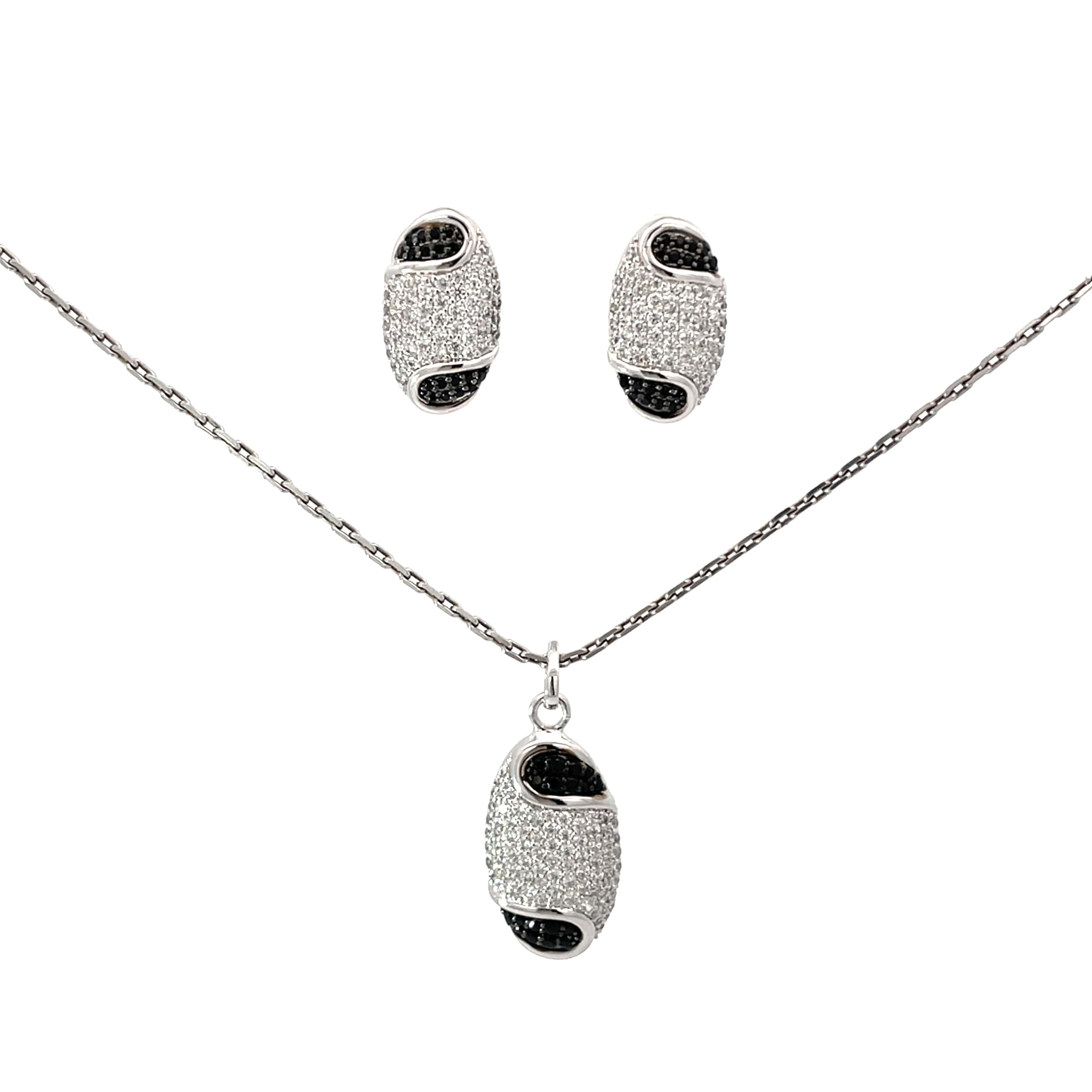 BLACK ICE SILVER PENDANT SET