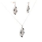 LUXE WAVE SILVER PENDANT SET