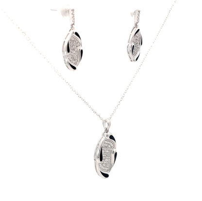 LUXE WAVE SILVER PENDANT SET