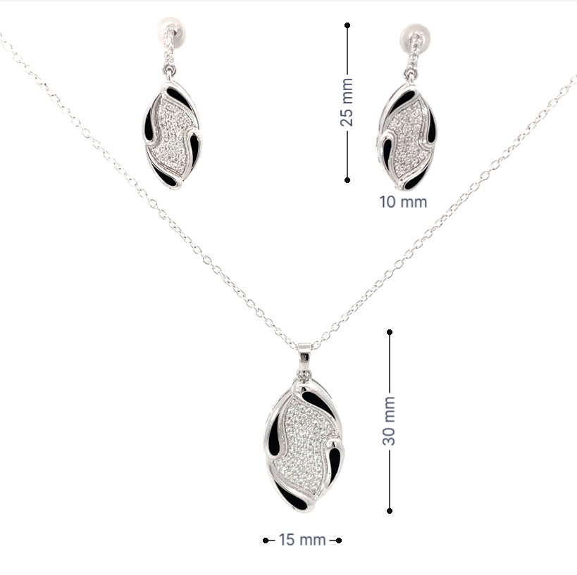 LUXE WAVE SILVER PENDANT SET