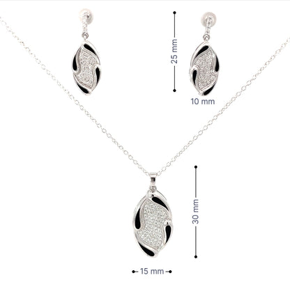 LUXE WAVE SILVER PENDANT SET