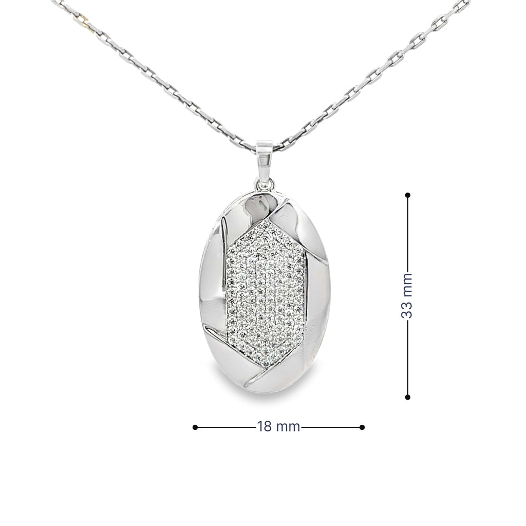 SLEEK DAZZLE SILVER PENDANT SET