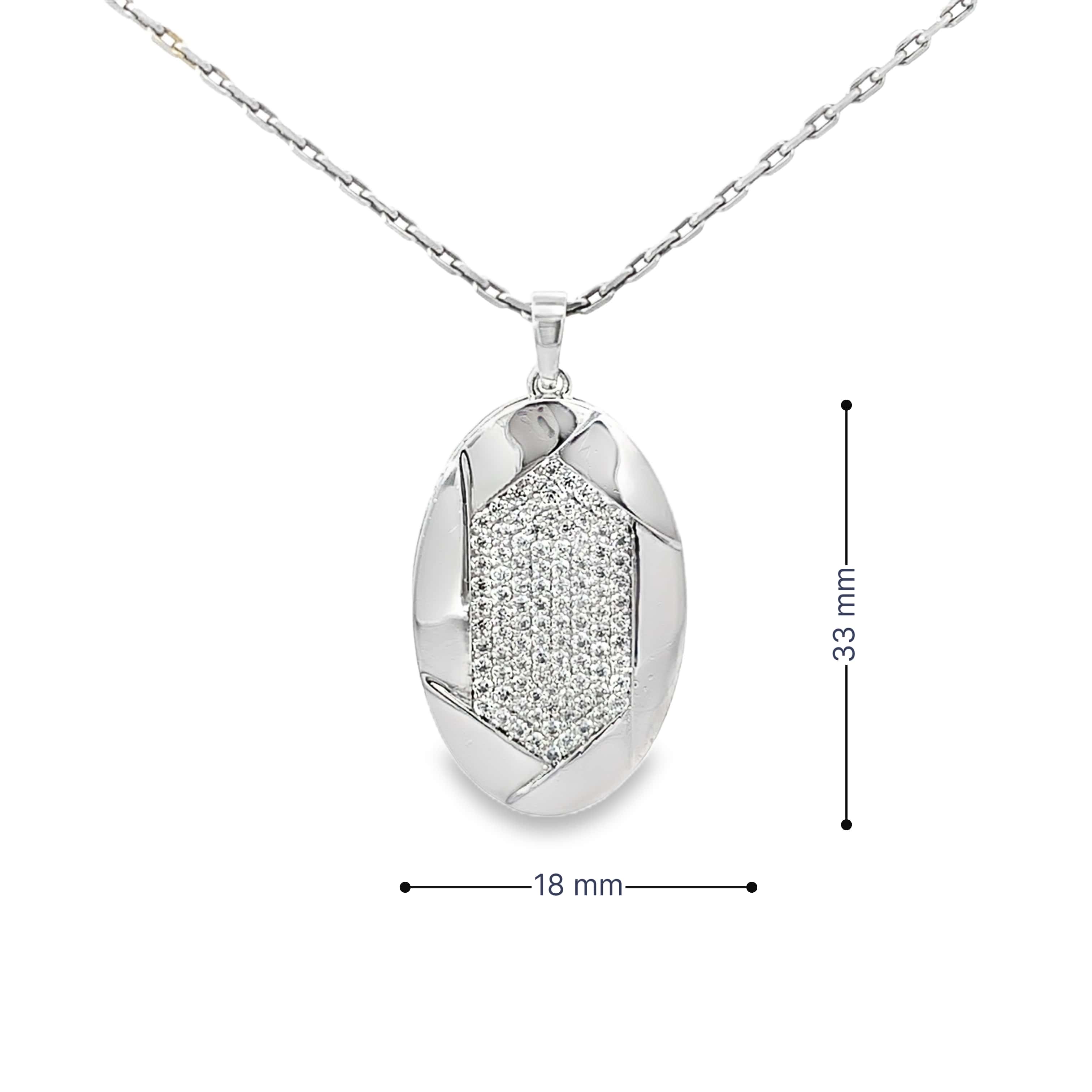 SLEEK DAZZLE SILVER PENDANT SET