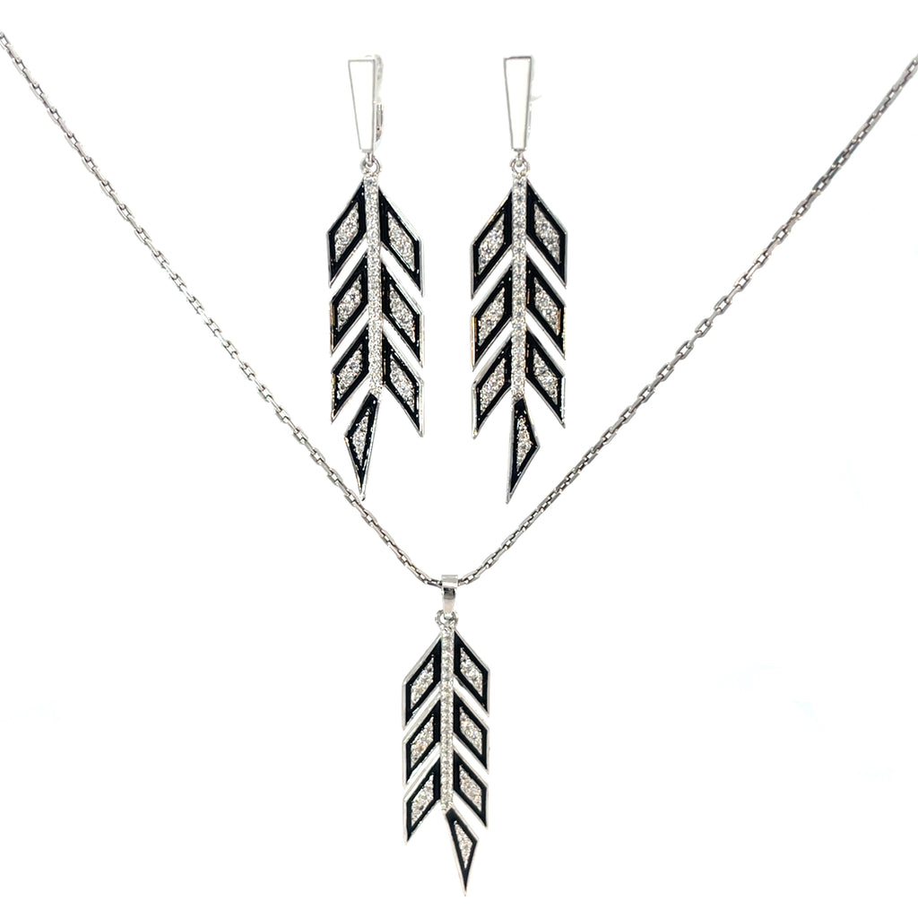 TRIBAL GLINT SILVER PENDANT SET