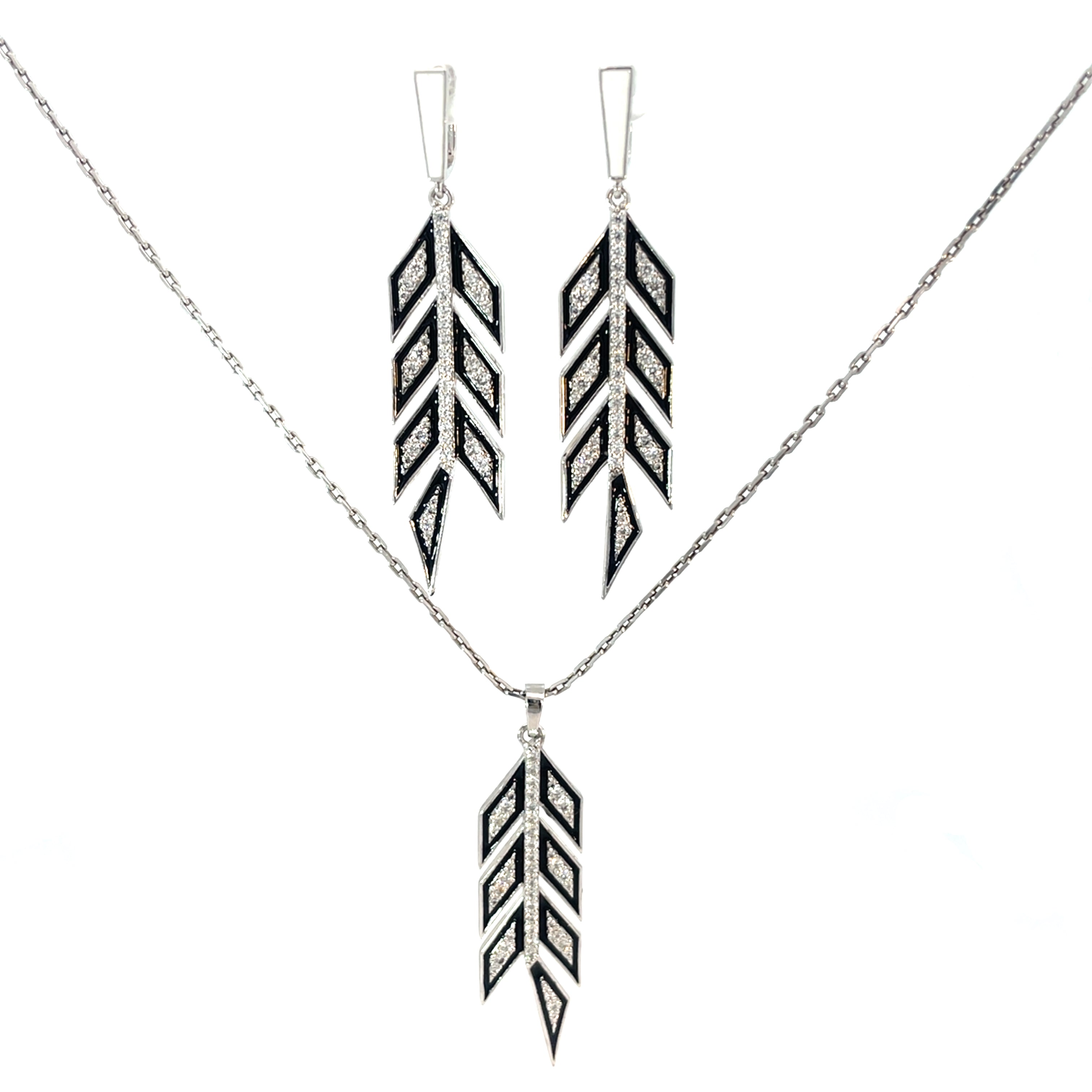 TRIBAL GLINT SILVER PENDANT SET