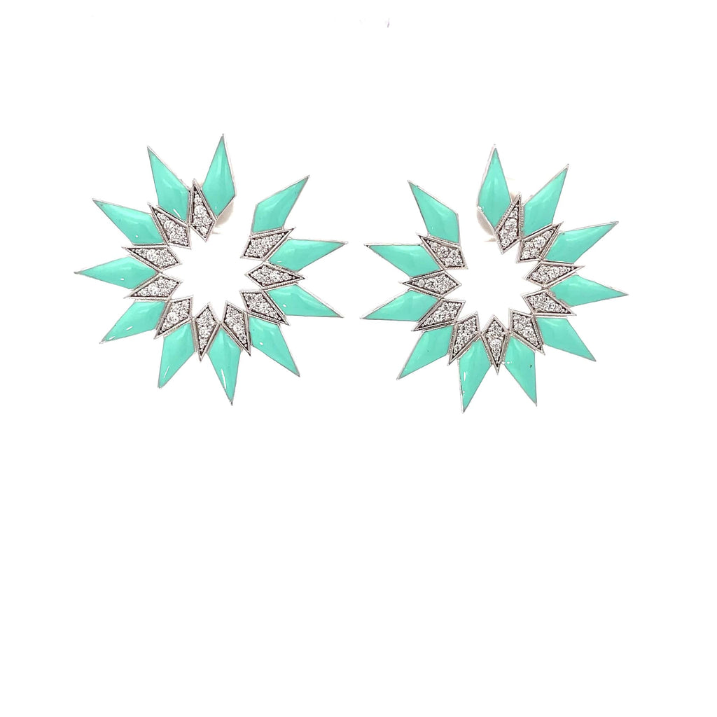 STUNNIG STARBURST SILVER EARRINGS