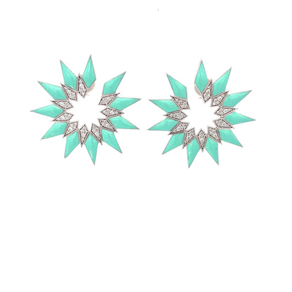 STUNNIG STARBURST SILVER EARRINGS