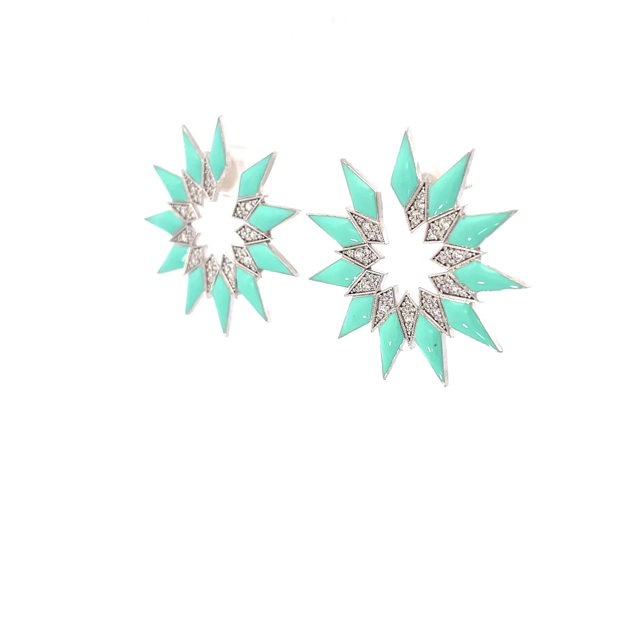 STUNNIG STARBURST SILVER EARRINGS