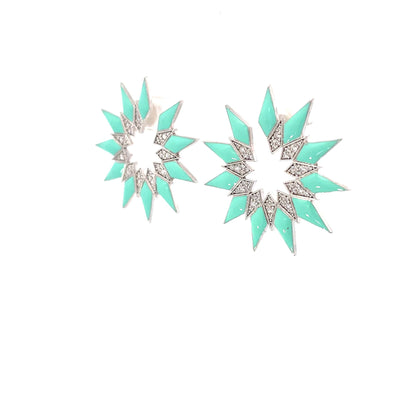 STUNNIG STARBURST SILVER EARRINGS