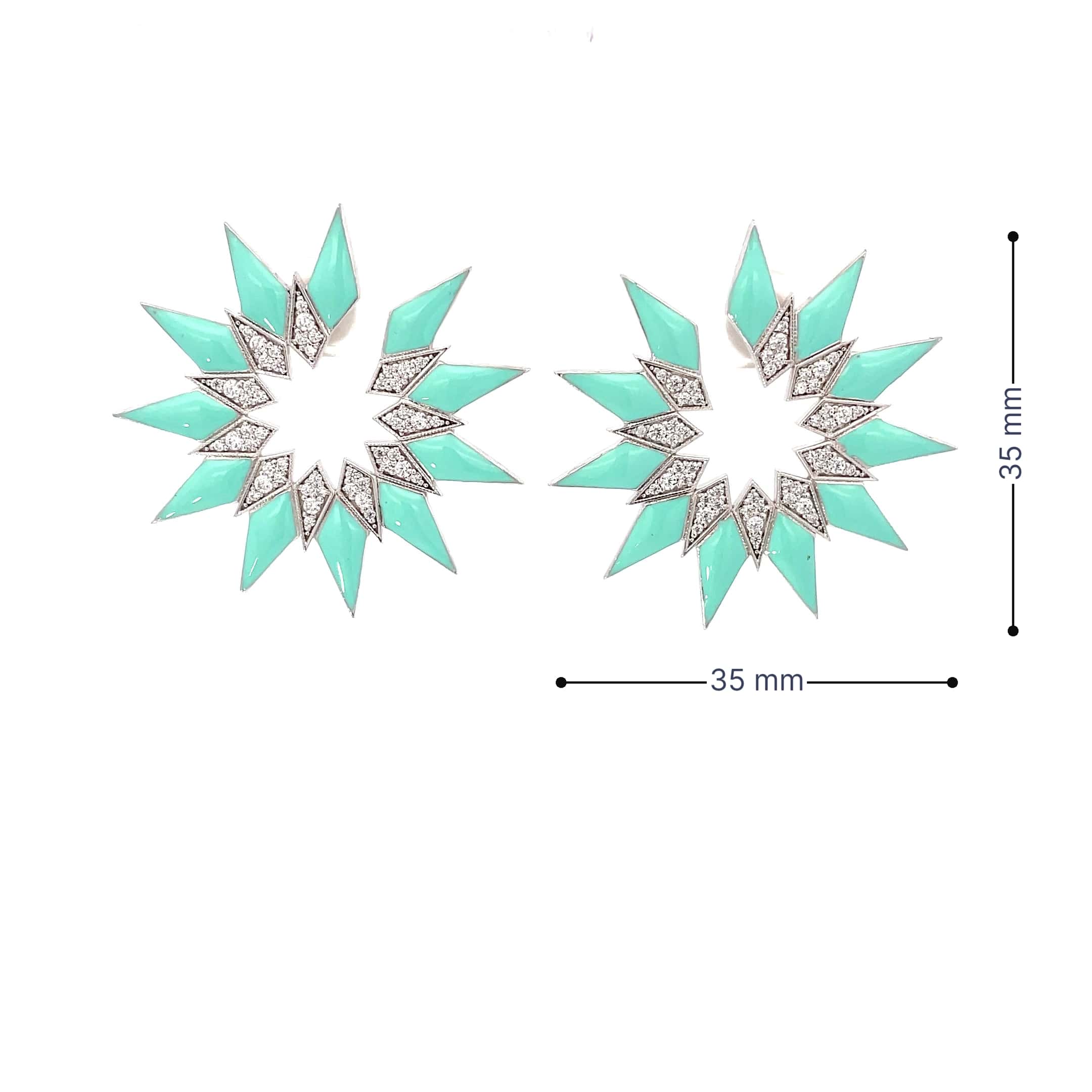 STUNNIG STARBURST SILVER EARRINGS