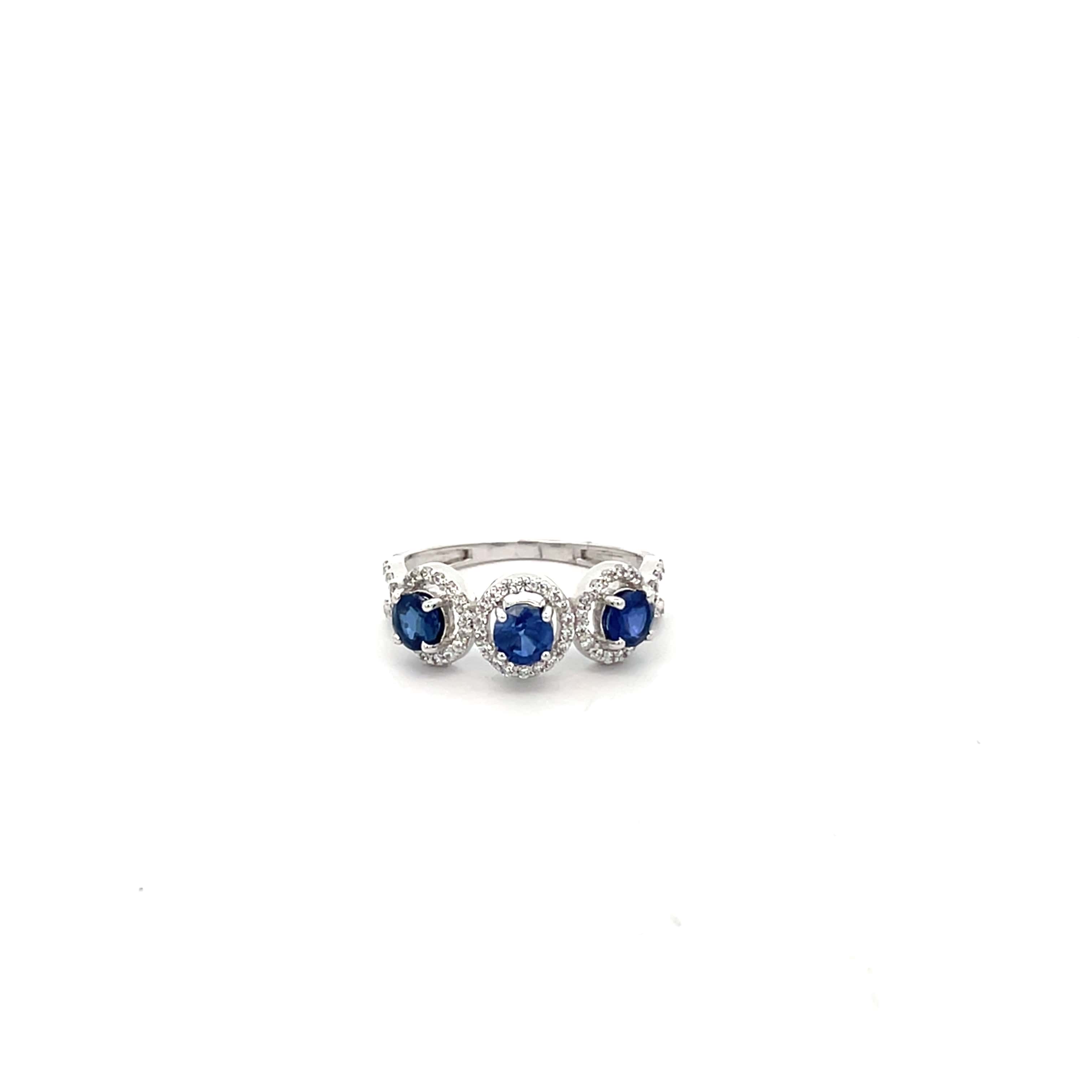 ROYAL BLUE HALO SILVER RING