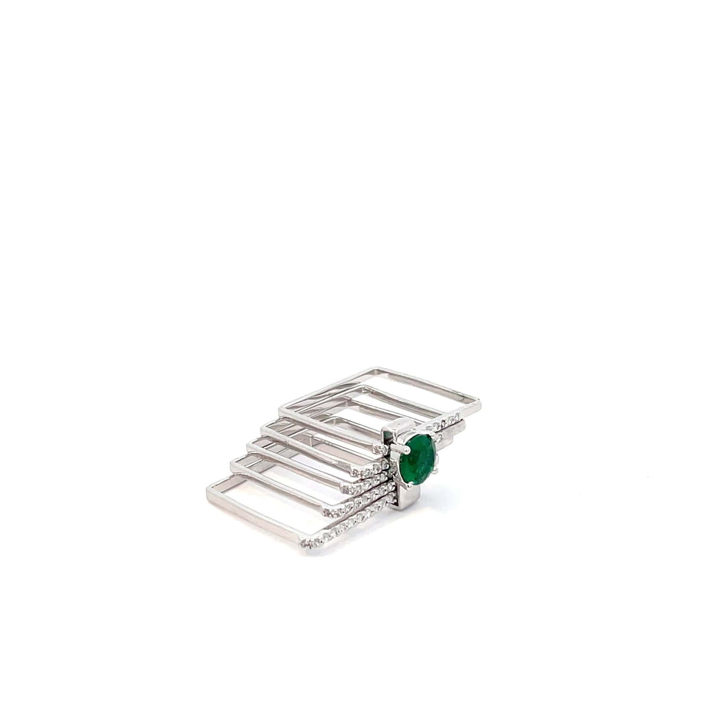 EMERALD SPELL SILVER RING