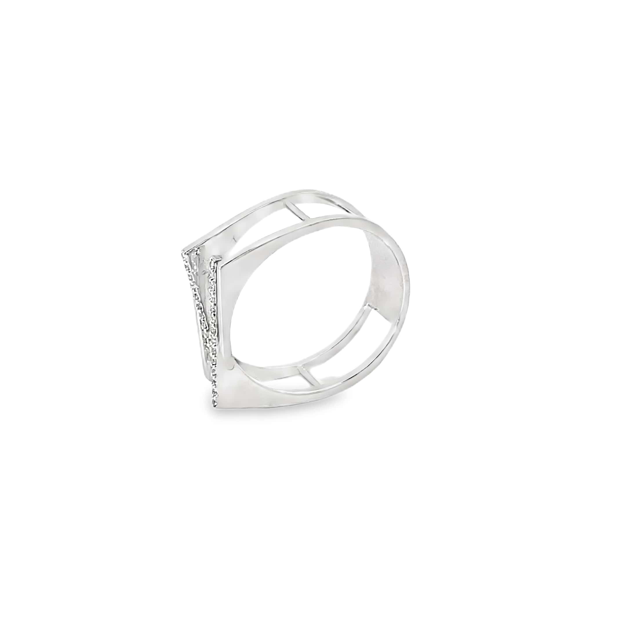 EDGY STACKED DESIGN SILVER RING