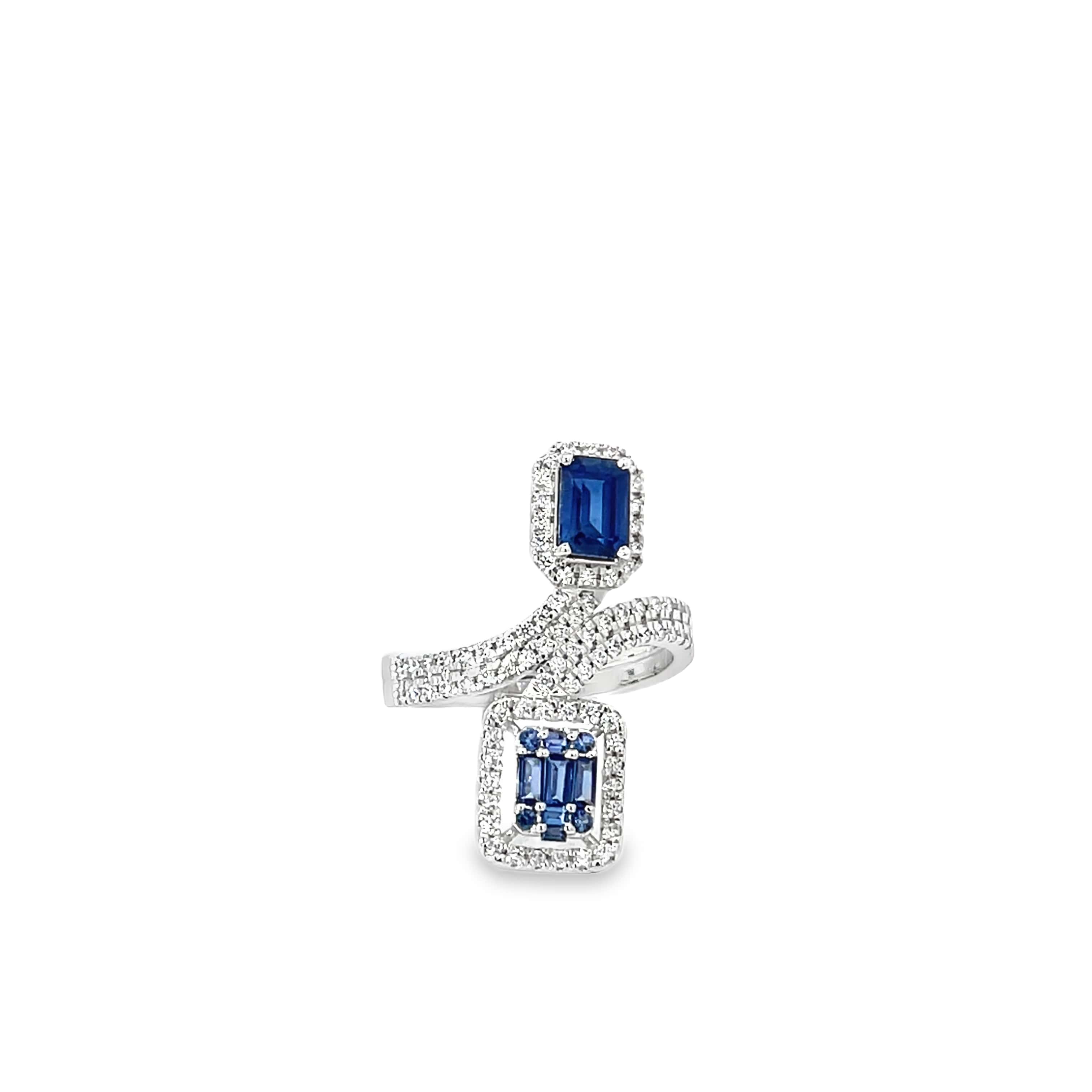 SAPPHIRE TWIST LUXE SILVER RING