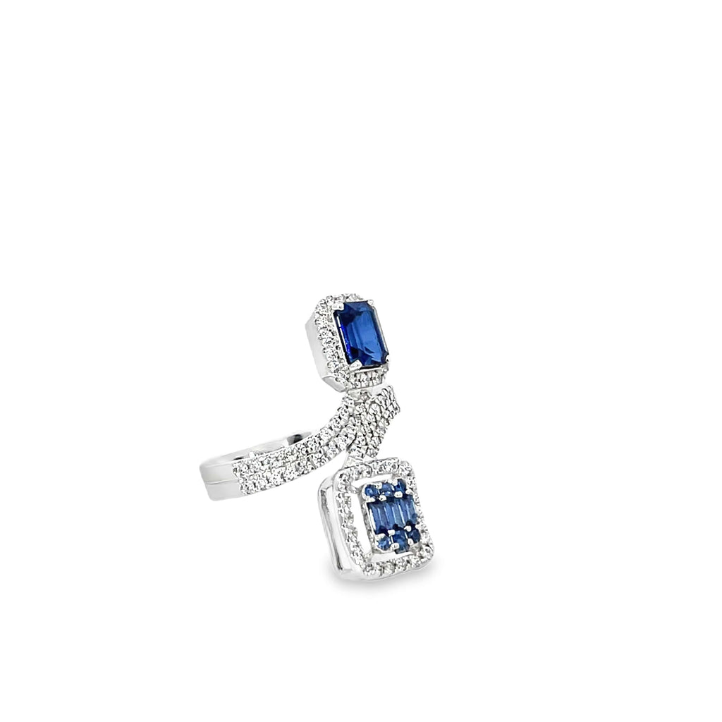 SAPPHIRE TWIST LUXE SILVER RING