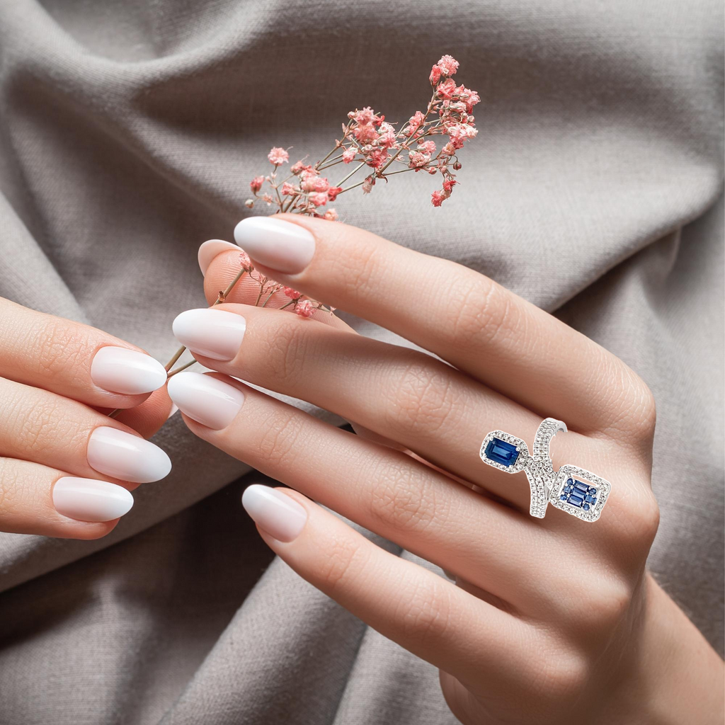 SAPPHIRE TWIST LUXE SILVER RING