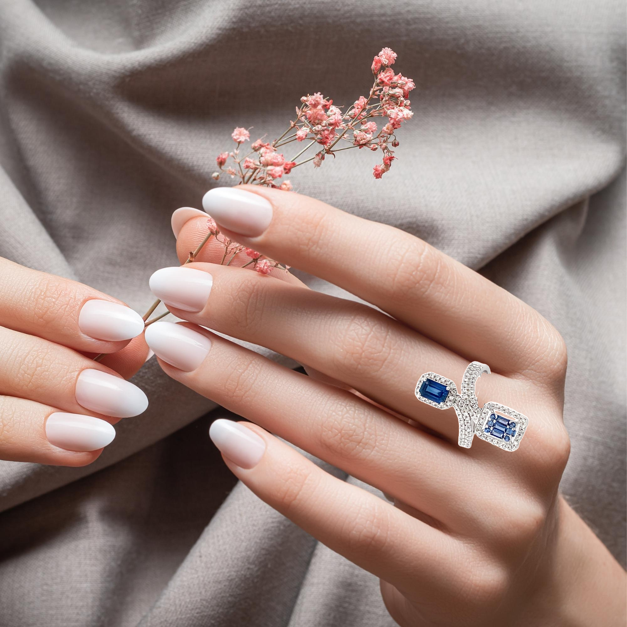 SAPPHIRE TWIST LUXE SILVER RING