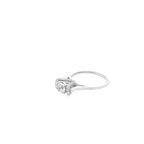 CRYSTAL CROWN SOLITAIRE SILVER RING
