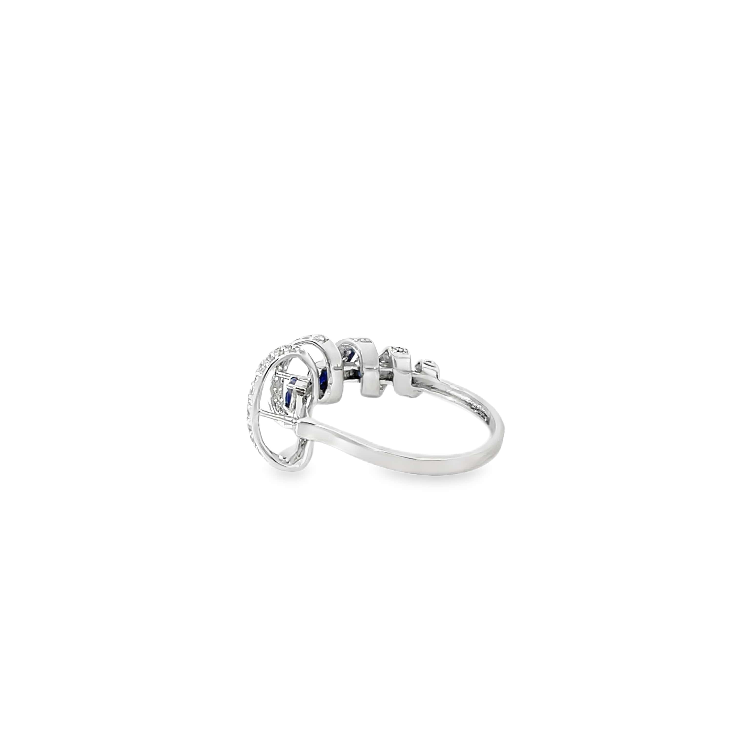 SAPPHIRE SPIRAL SILVER RING