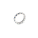 BAGUETTE CUT SAPPHIRE SILVER BAND RING