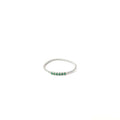 TWISTED SILVER BAND WITH EMERALD STONES