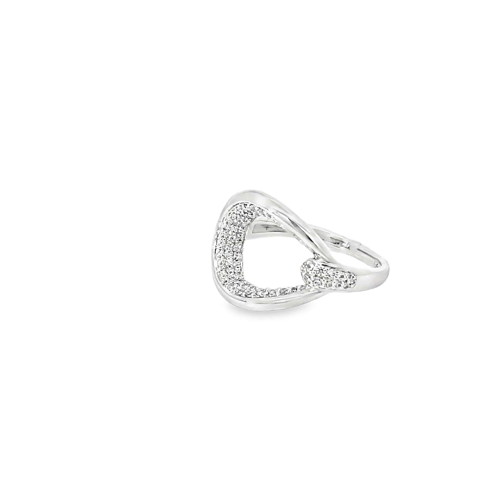 OPEN CIRCLE SILVER STATEMENT RING