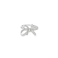 SPARKLING BOW TIE RING IN SILVER