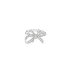 SPARKLING BOW TIE RING IN SILVER