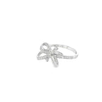 SPARKLING BOW TIE RING IN SILVER