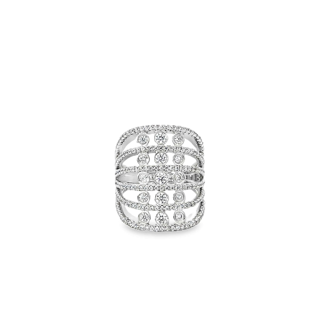 OPEN CAGE DESIGN SILVER RING