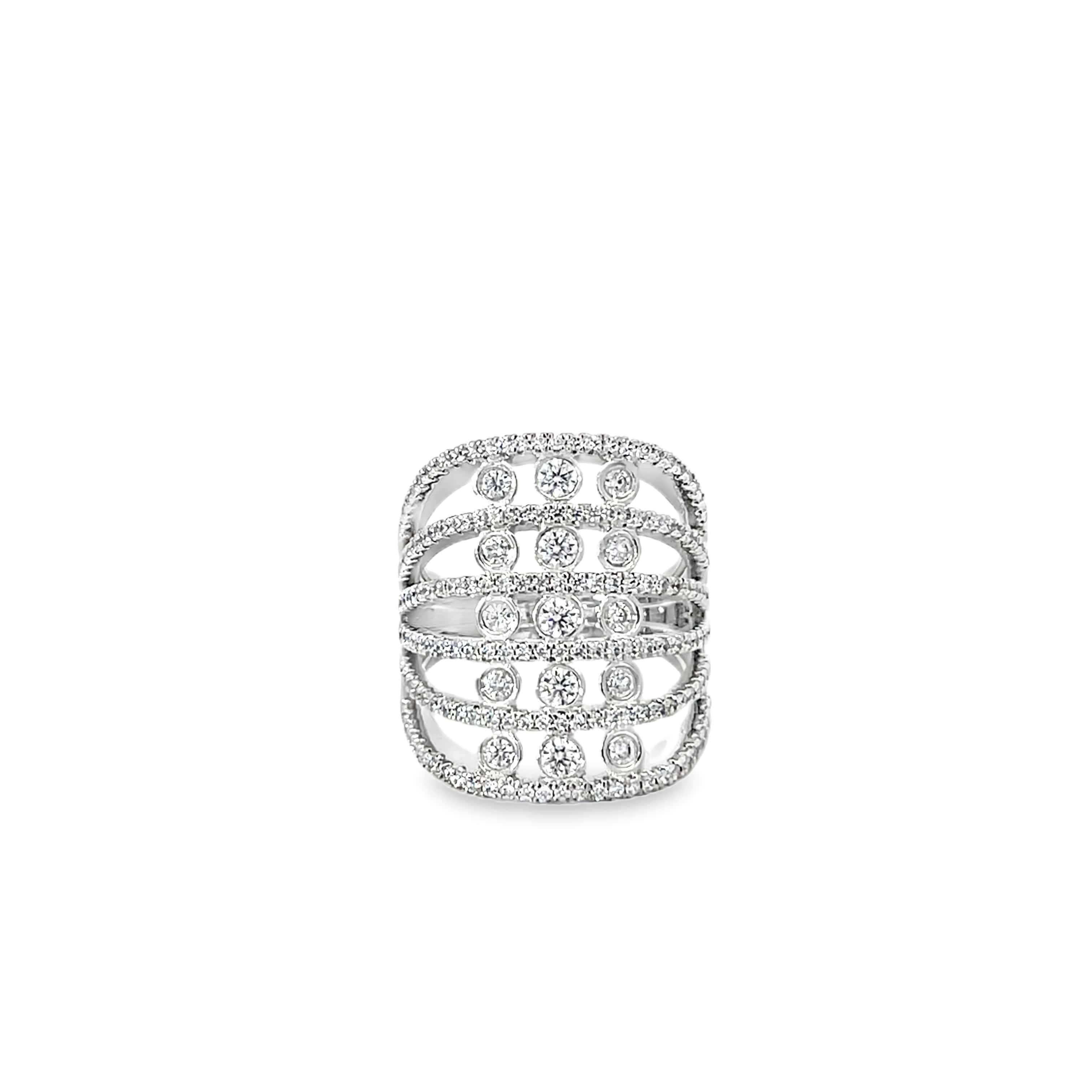 OPEN CAGE DESIGN SILVER RING
