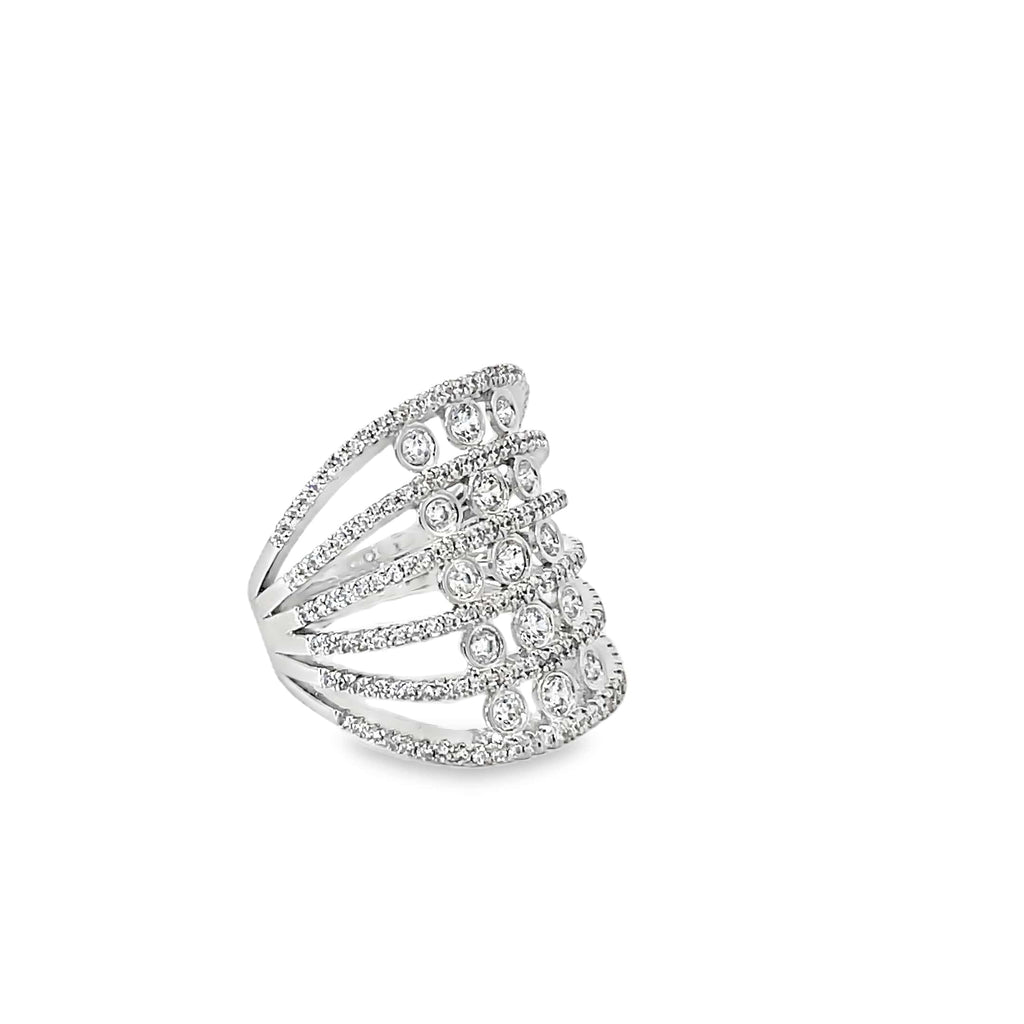 OPEN CAGE DESIGN SILVER RING