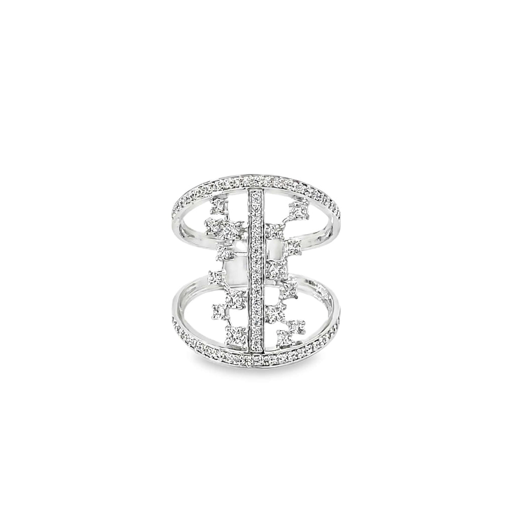 LAM STATEMENT DOUBLE BAND RING IN SILVER