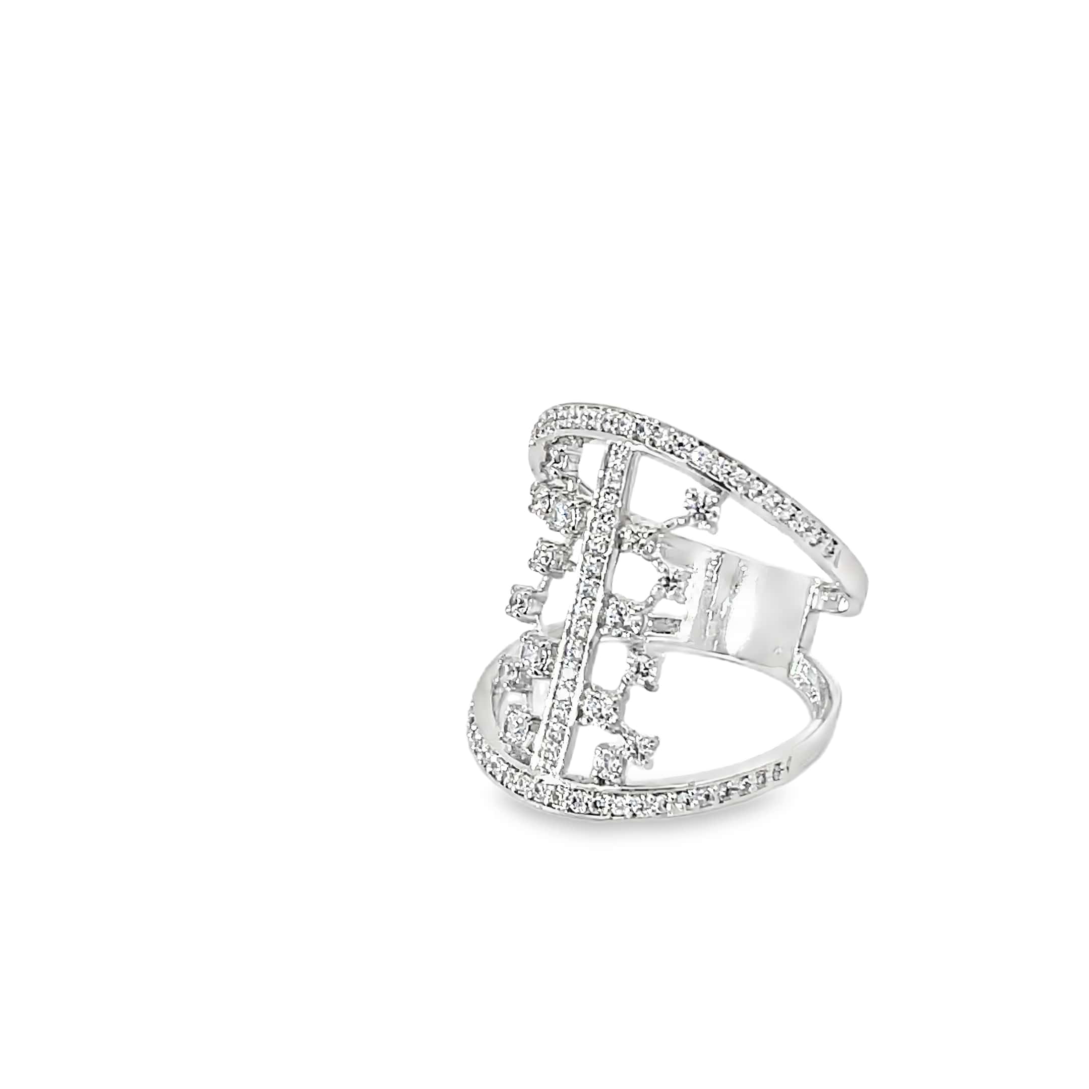 LAM STATEMENT DOUBLE BAND RING IN SILVER