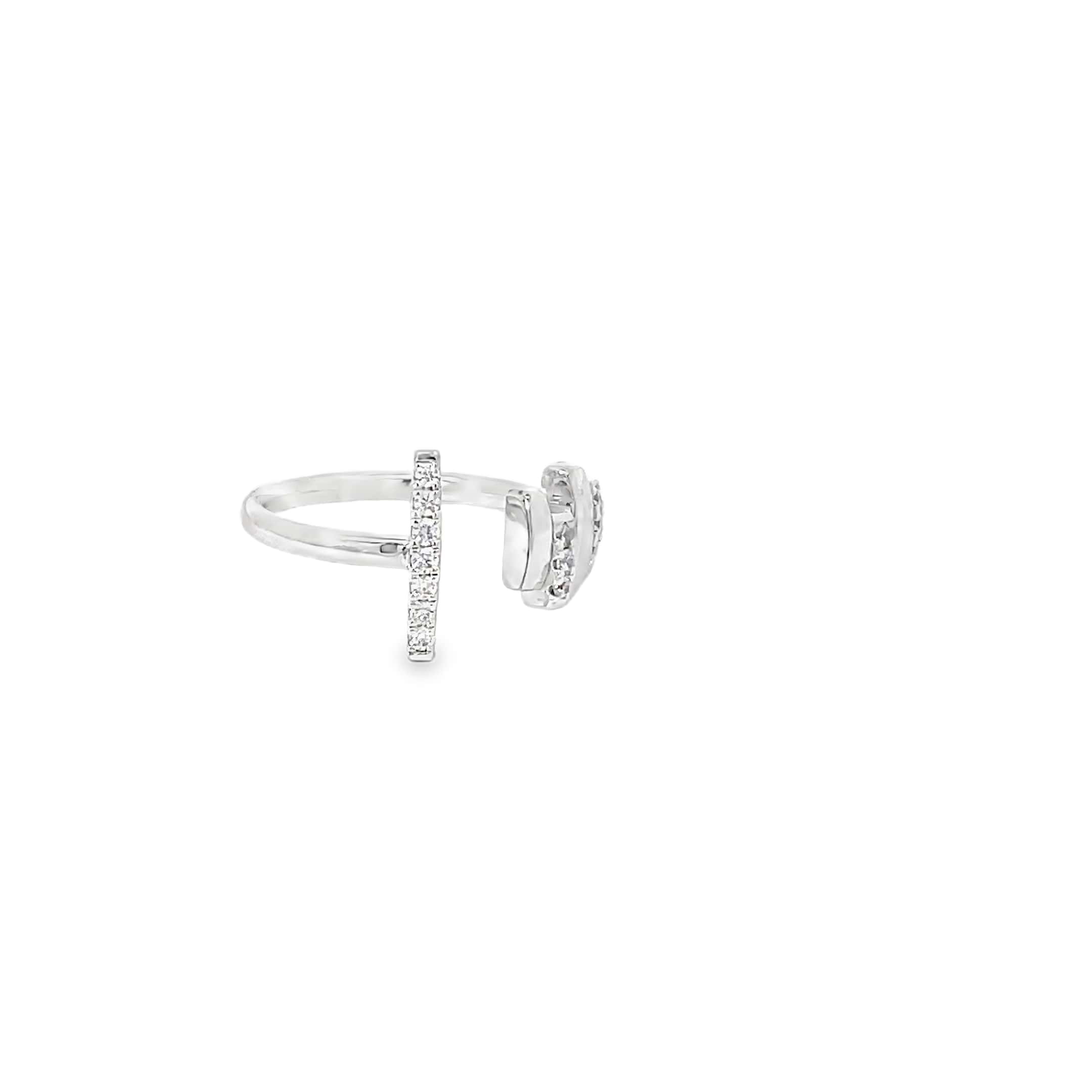 MODERN OPEN STACK RING IN SILVER