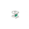 COILED MARQUISE STATEMENT SILVER RING