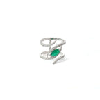 COILED MARQUISE STATEMENT SILVER RING