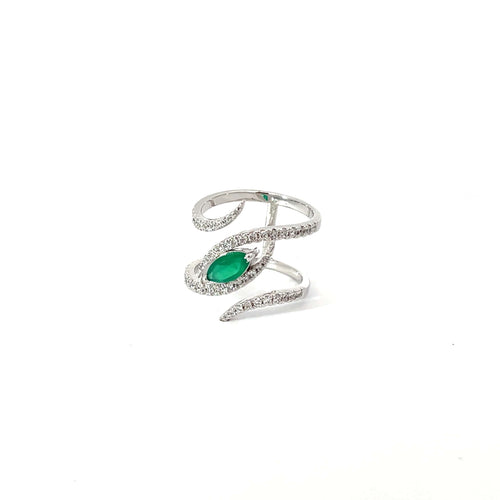 COILED MARQUISE STATEMENT SILVER RING